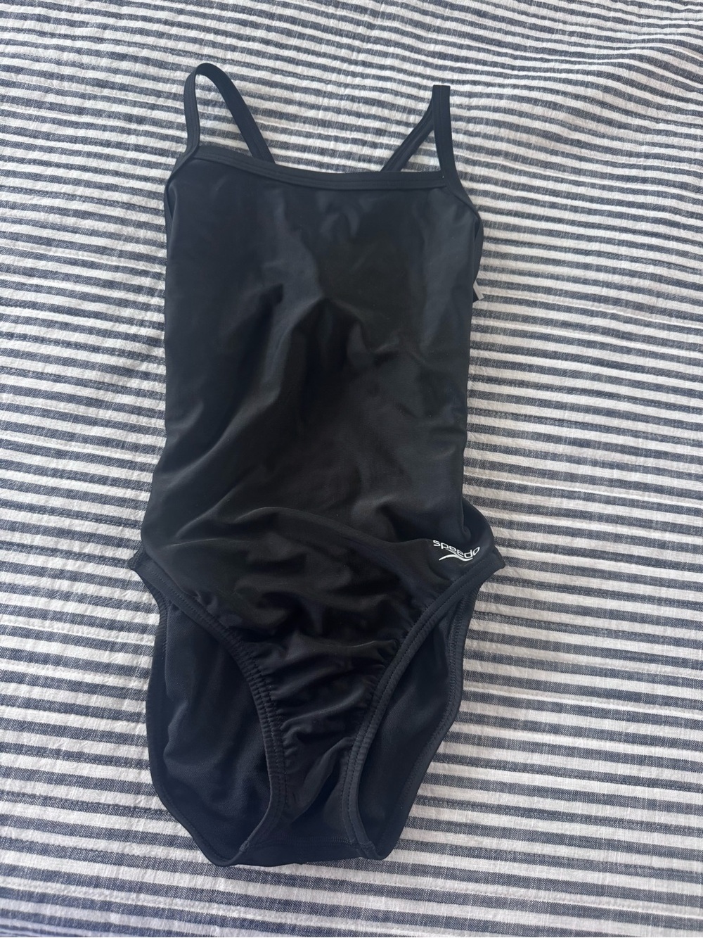 Speedo Black Slim-Strap One-Piece Swimsuit
